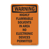 Highly Flammable Solvents In Area No Electronic