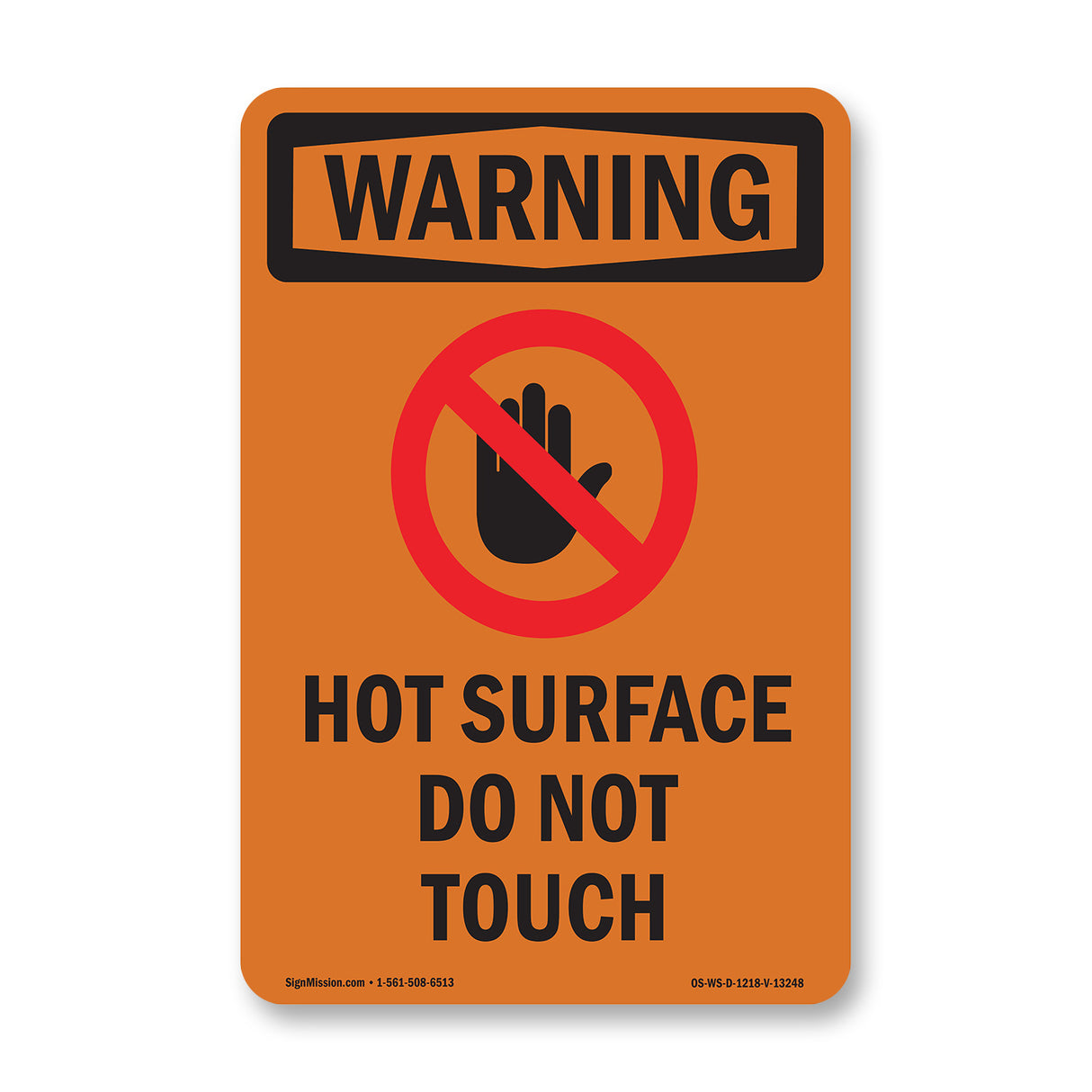 Hot Surface Do Not Touch With Symbol