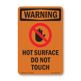 Hot Surface Do Not Touch With Symbol