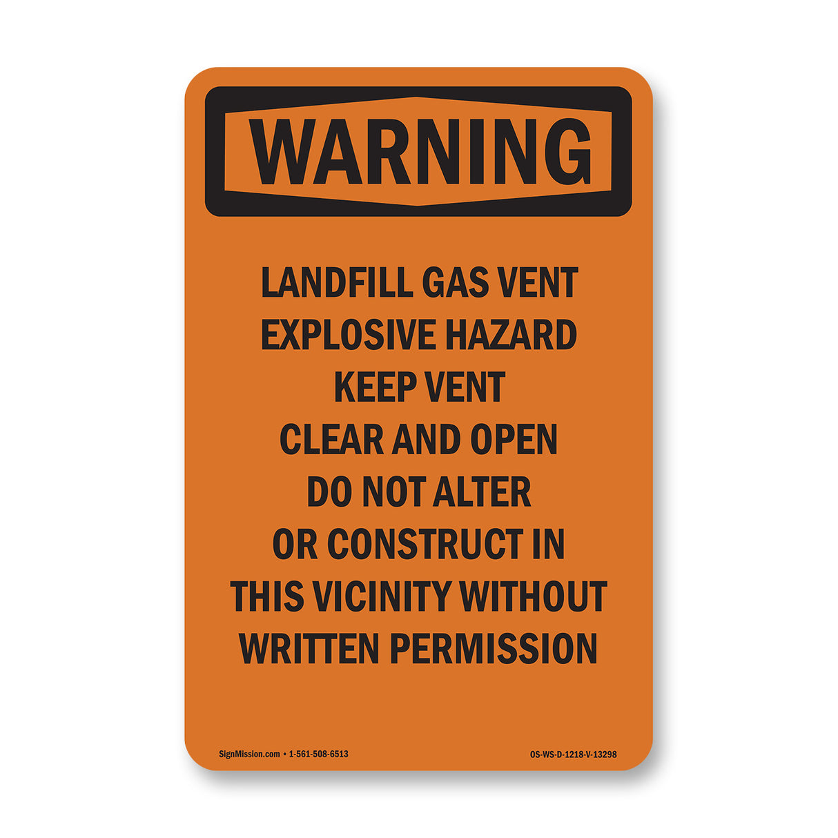 Landfill Gas Vent Explosive Hazard Keep