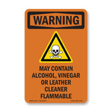 May Contain Alcohol, Vinegar With Symbol