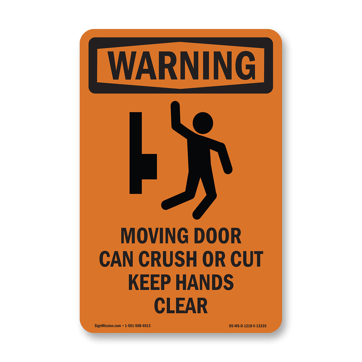 Moving Door Can Crush Or Cut With Symbol