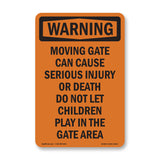 Moving Gate Can Cause Serious Injury Or