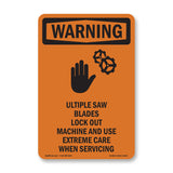 Multiple Saw Blades Lock Out With Symbol