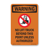 No Lift Truck Beyond This Point With Symbol
