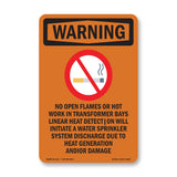 No Open Flames Or Hot Work In With Symbol