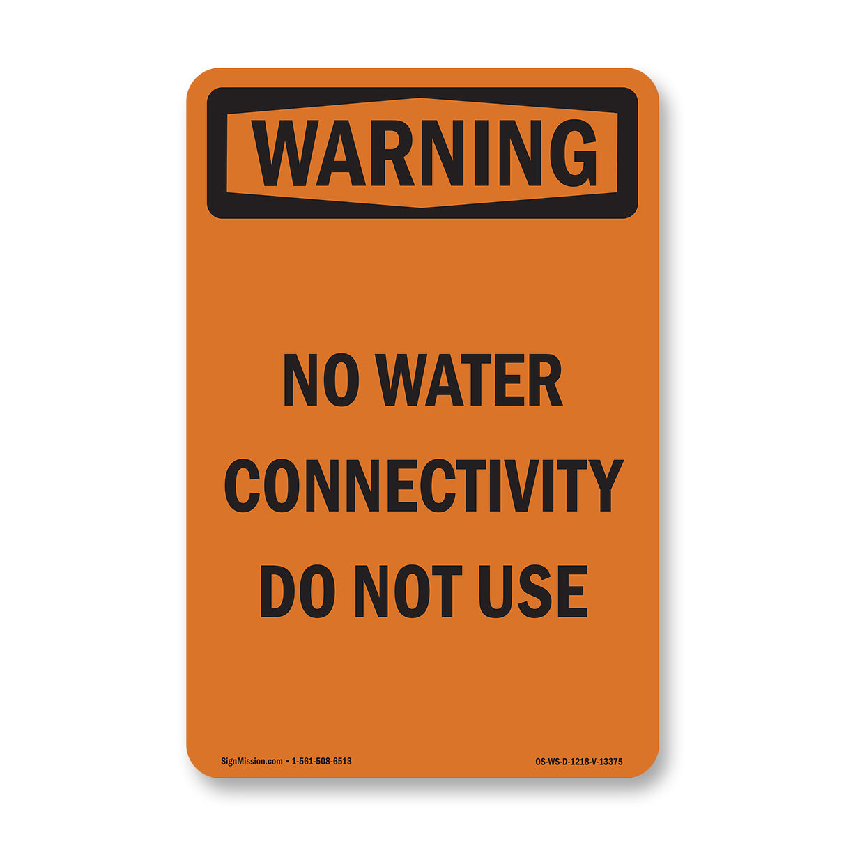 No Water Connectivity Do Not Use