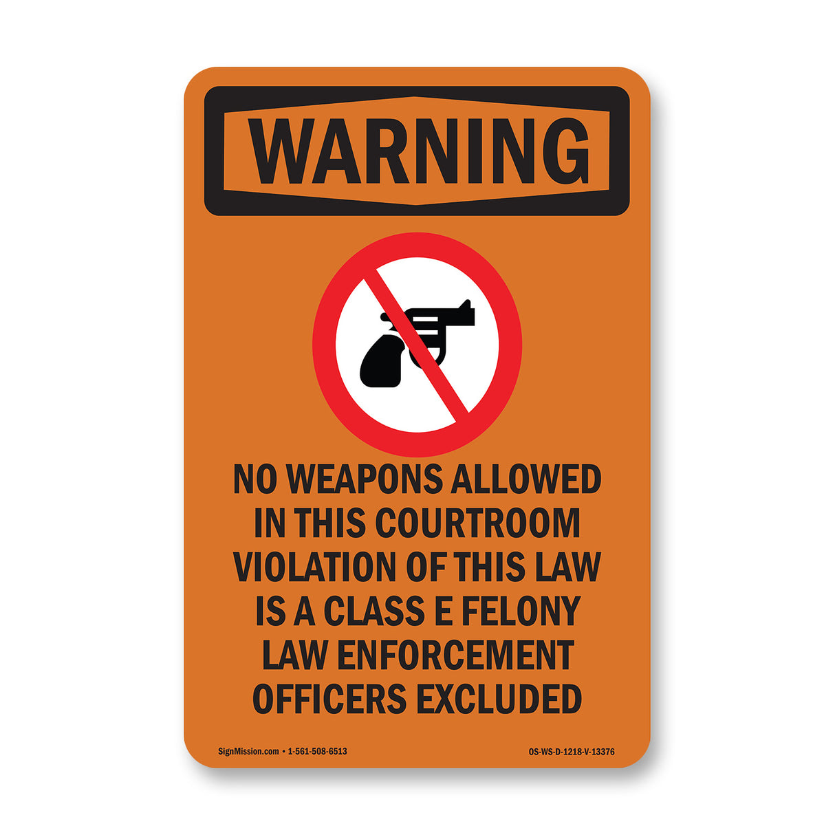 No Weapons Allowed In This Courtroom