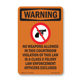 No Weapons Allowed In This Courtroom