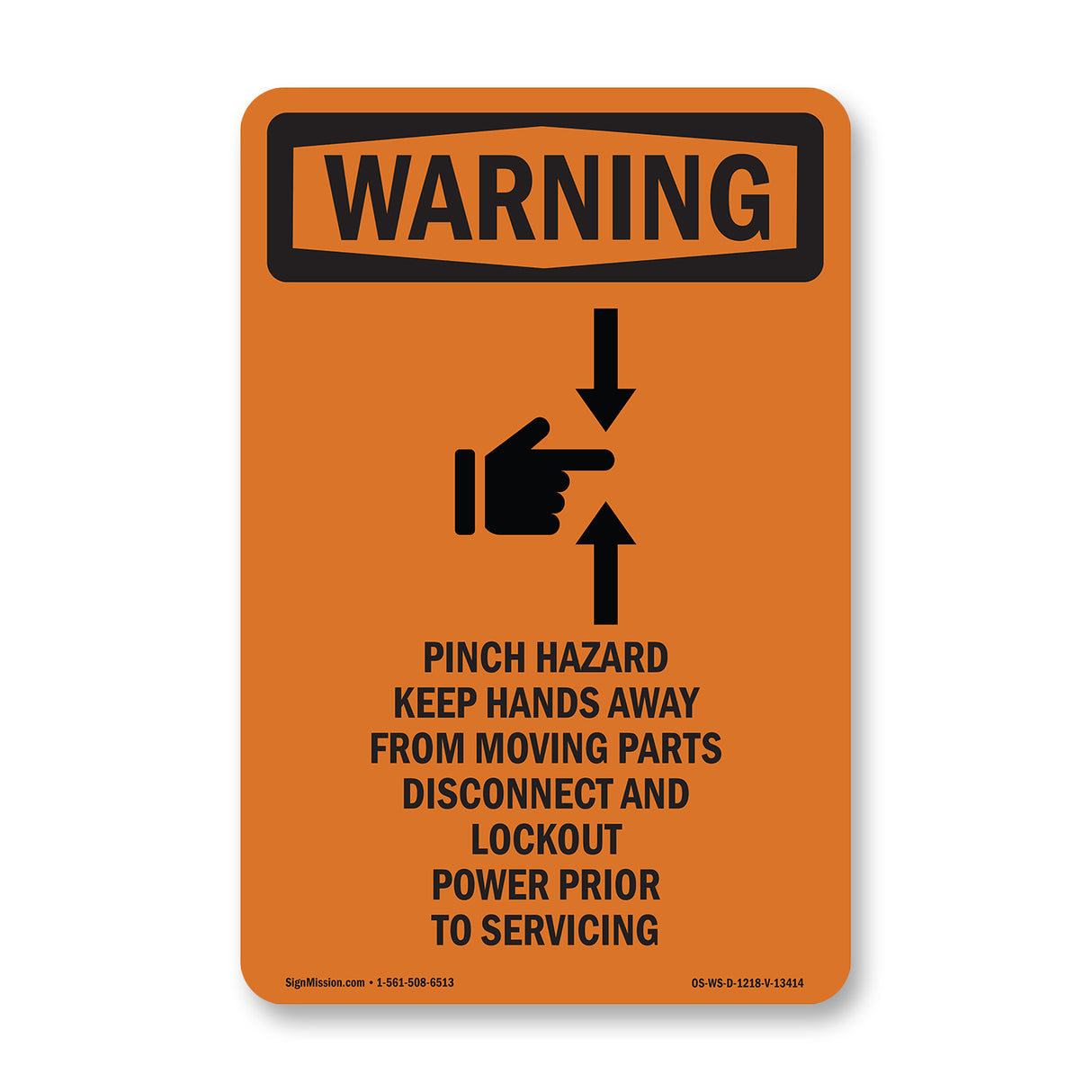 Pinch Hazard Keep Hands Away With Symbol