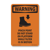 Pinch Point Do Not Stand On With Symbol