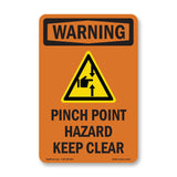 Pinch Point Hazard Keep Clear With Symbol