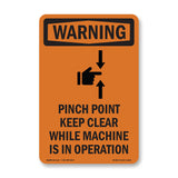 Pinch Point Keep Clear While With Symbol