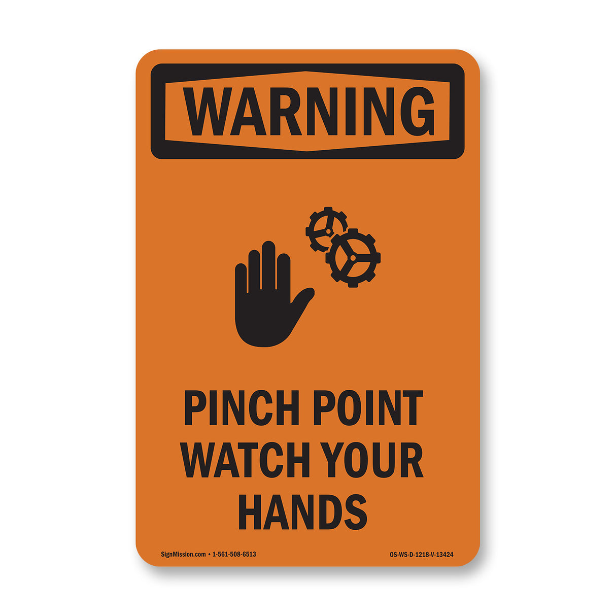 Pinch Point Watch Your Hands With Symbol