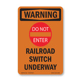 Railroad Switch Underway With Symbol