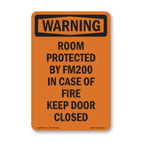 Room Protected By Fm200 In Case Of Fire