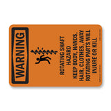 Rotating Shaft Hazard Keep Body, With Symbol