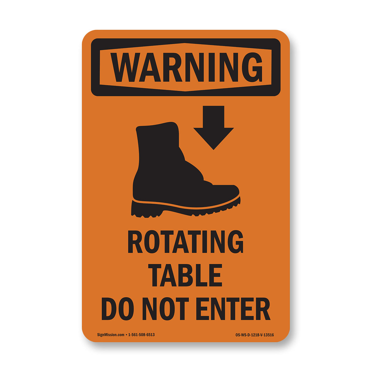 Rotating Table Do Not Enter With Symbol