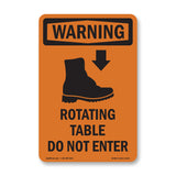 Rotating Table Do Not Enter With Symbol