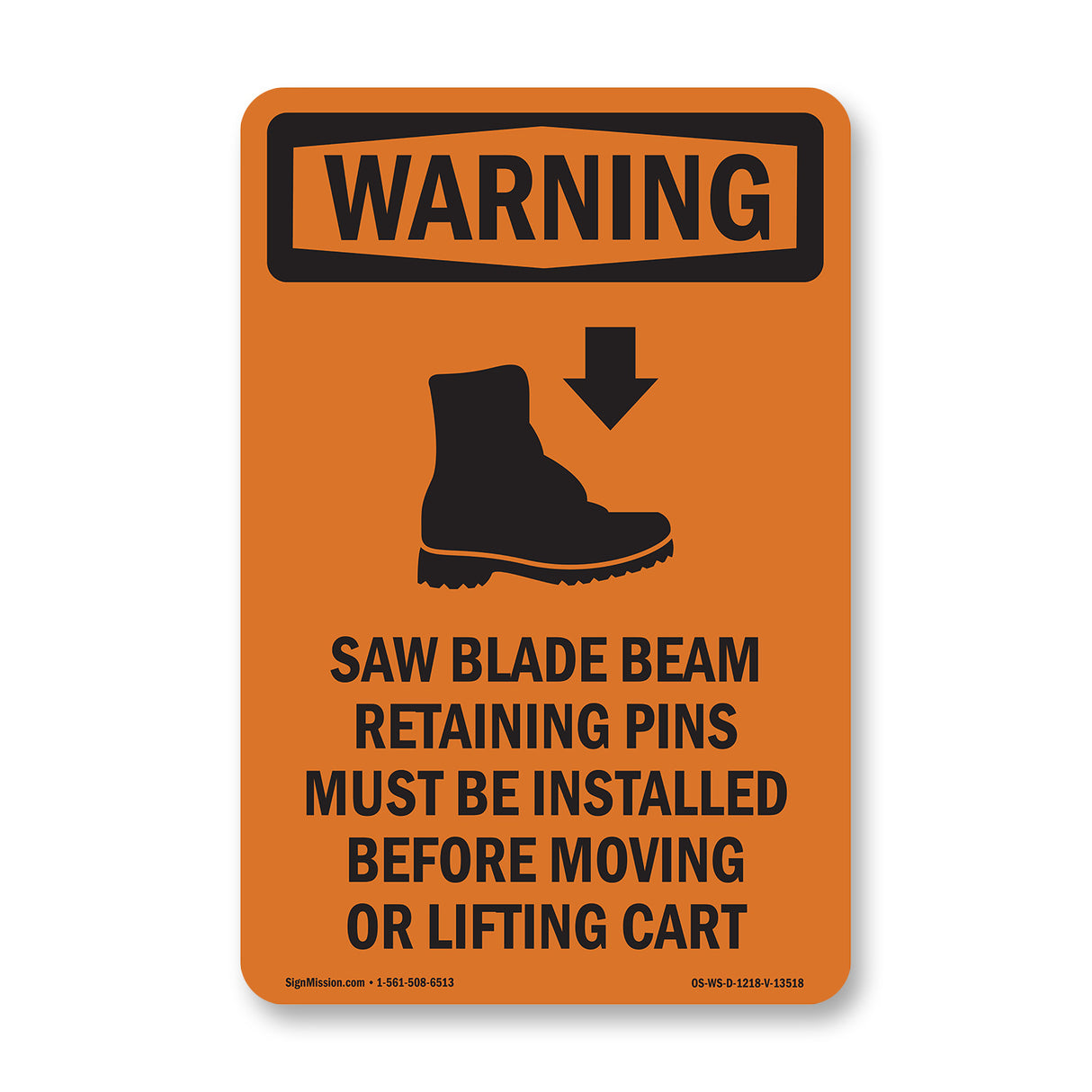 Saw Blade Beam Retaining Pins With Symbol