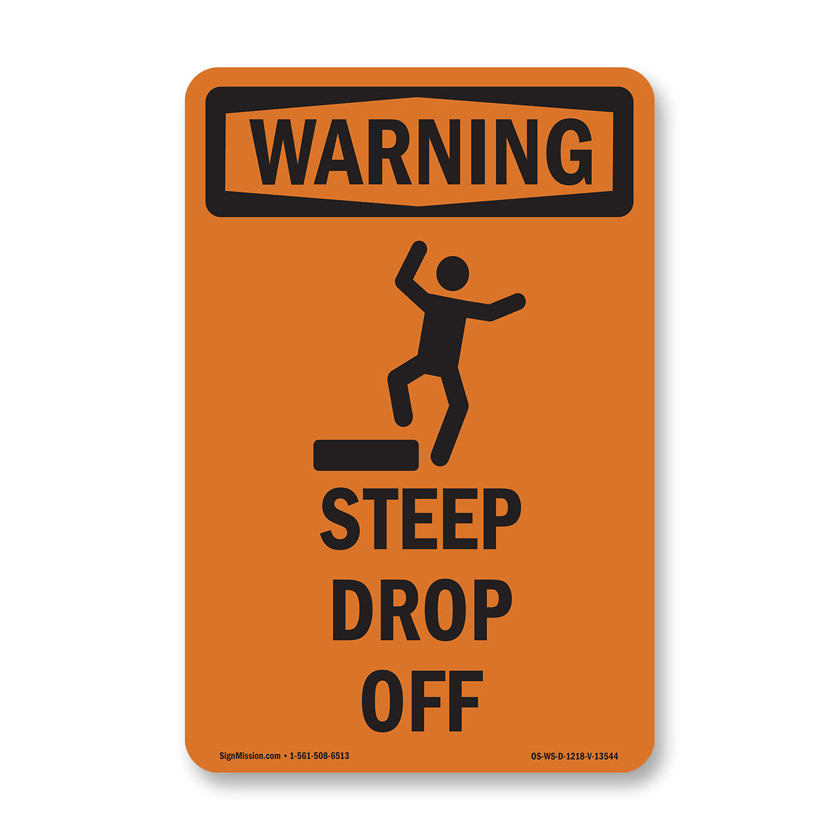 Steep Drop Off With Symbol