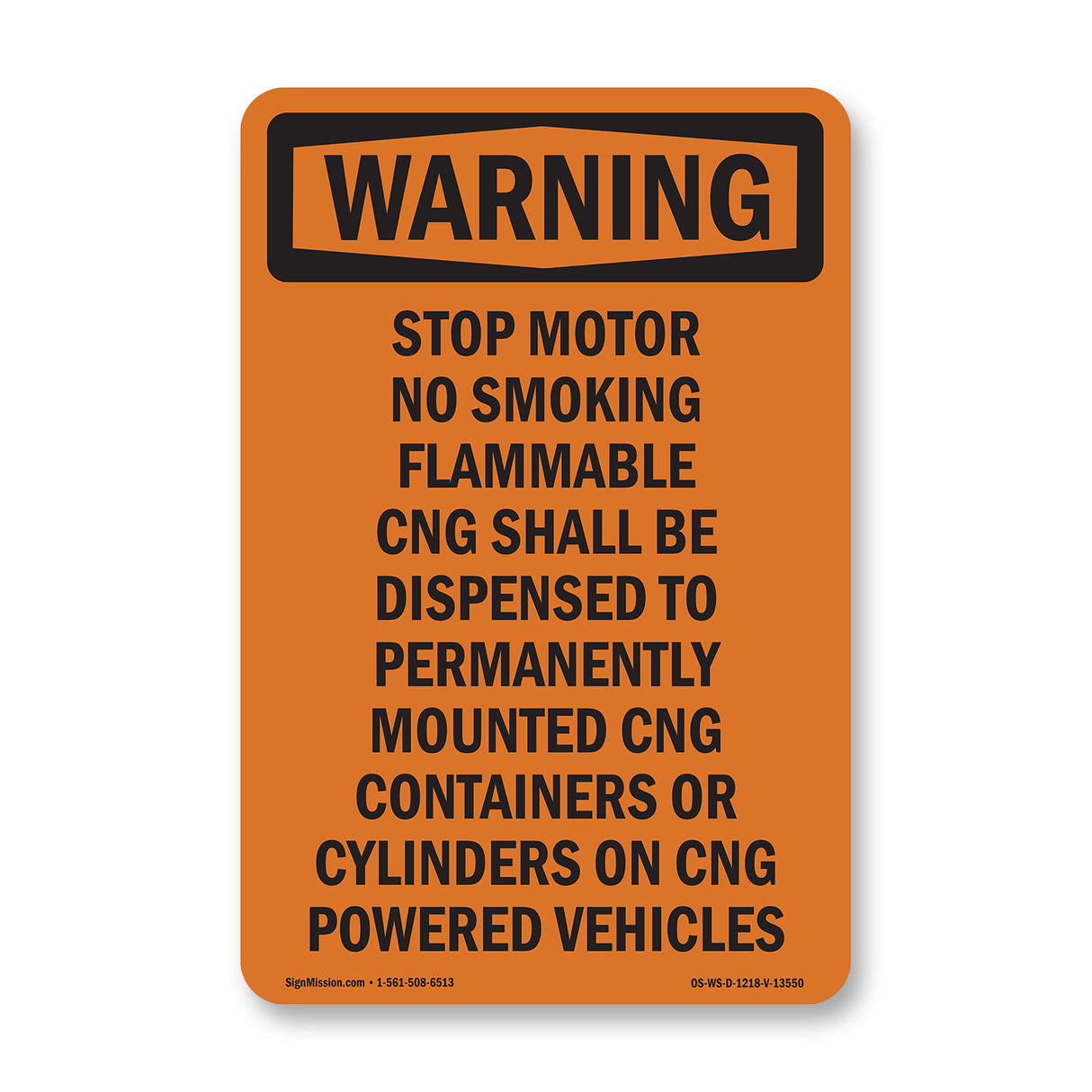 Stop Motor No Smoking Flammable