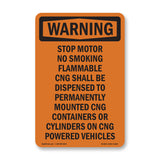 Stop Motor No Smoking Flammable