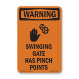 Swinging Gate Has Pinch Points With Symbol