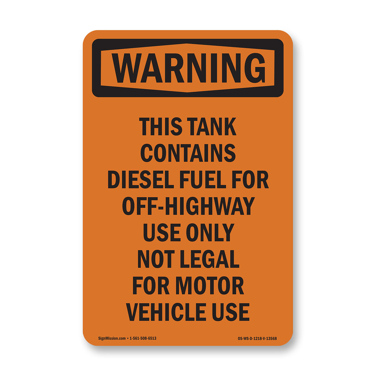 This Tank Contains Diesel Fuel