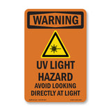 UV Light Hazard Avoid Looking With Symbol
