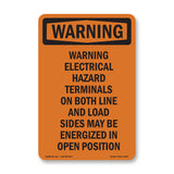 Warning Electrical Hazard Terminals On Both