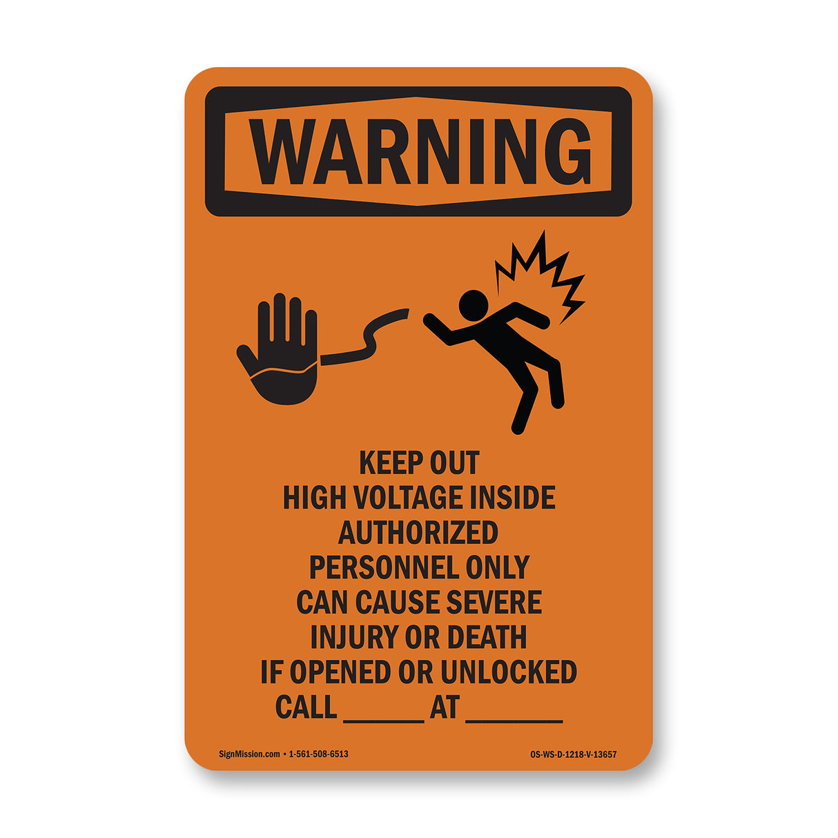 Keep Out High Voltage With Symbol