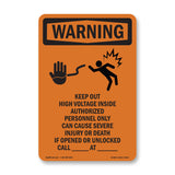 Keep Out High Voltage With Symbol