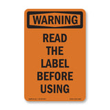 Read The Label Before Using