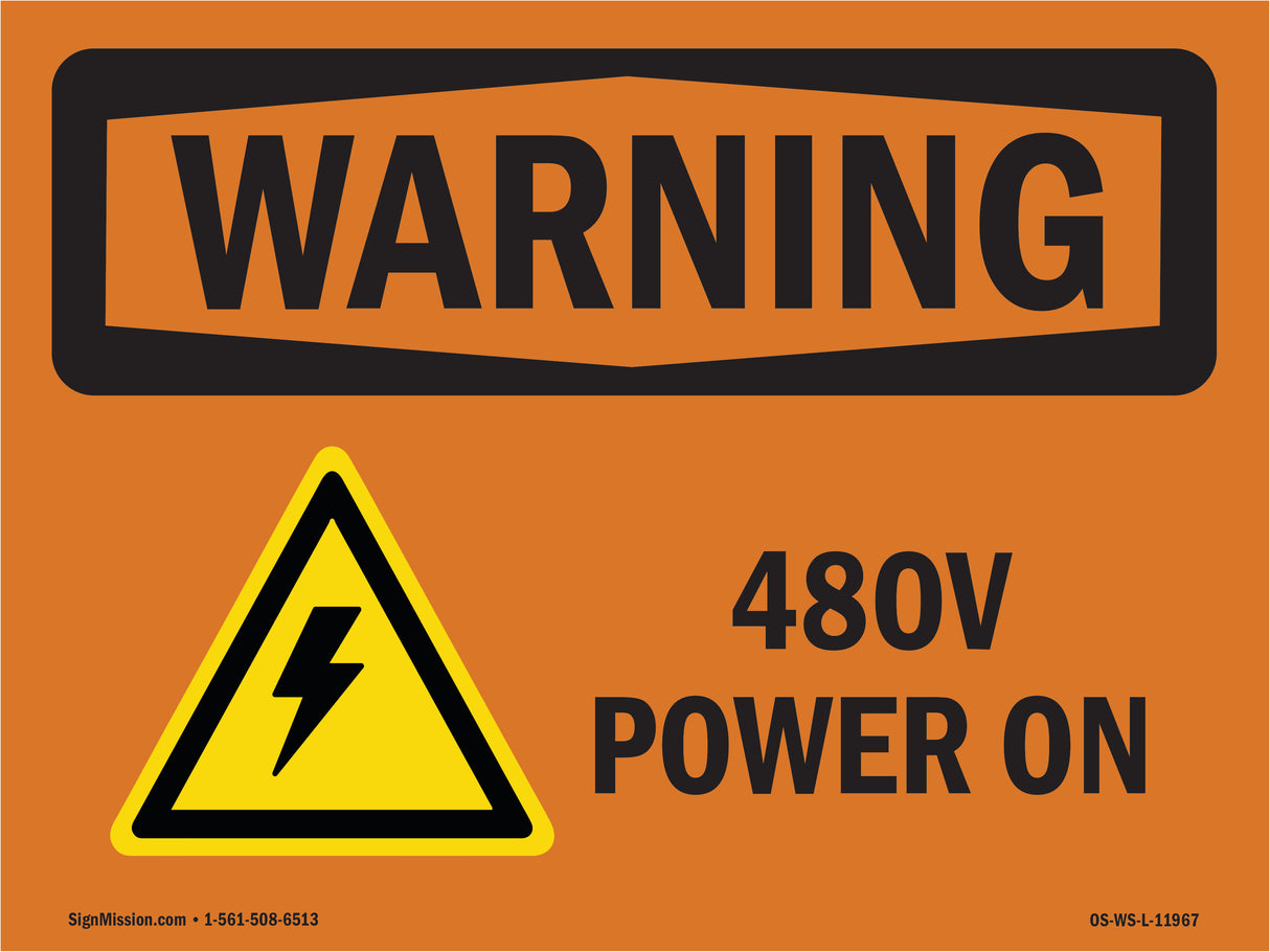 480V Power On With Symbol