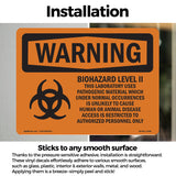 Biohazard Level II This Laboratory With Symbol