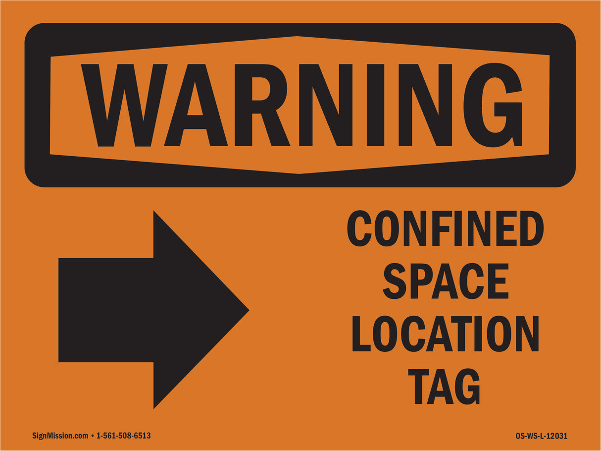 Confined Space Location Tag With Symbol
