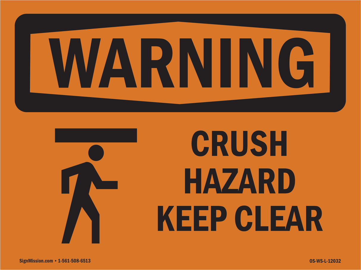 Crush Hazard Keep Clear With Symbol