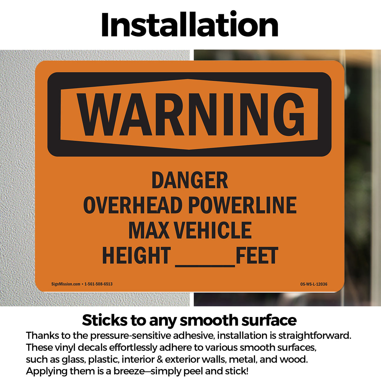 Danger Overhead Powerline Max Vehicle Height