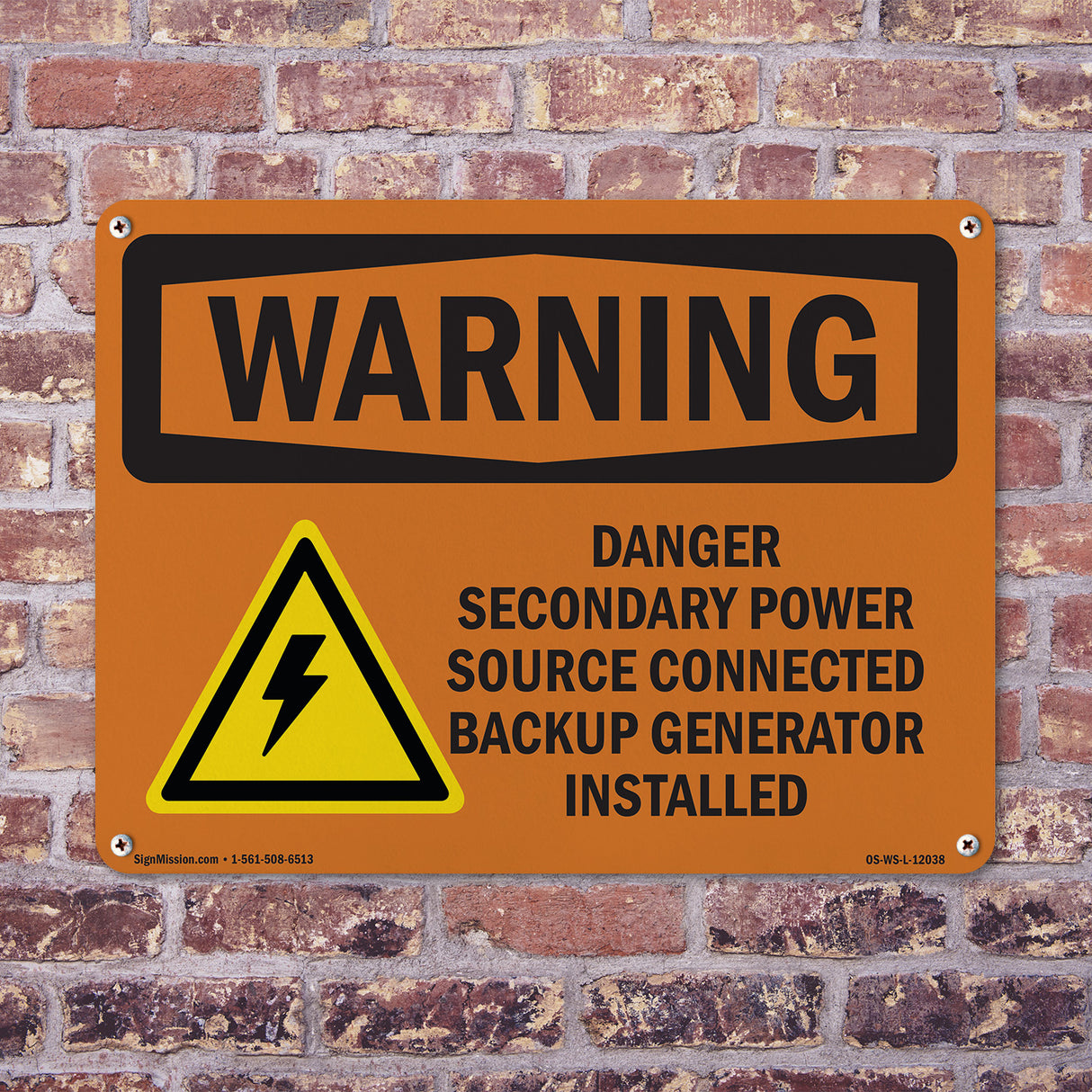Danger Secondary Power Source With Symbol