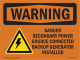 Danger Secondary Power Source With Symbol
