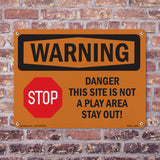 Danger This Site Is Not A Play With Symbol