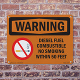 Diesel Fuel Combustible No Smoking With Symbol