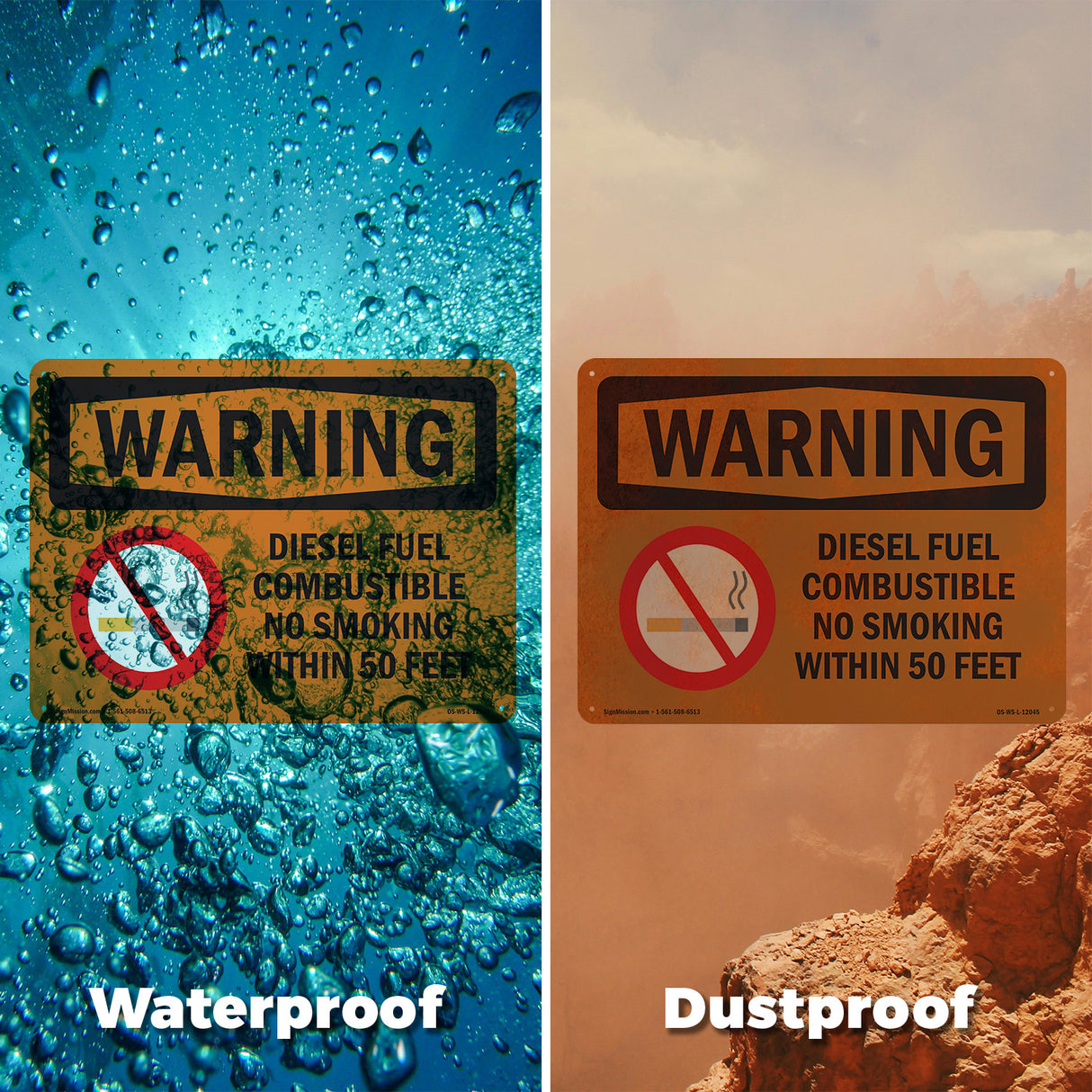 Diesel Fuel Combustible No Smoking With Symbol