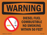 Diesel Fuel Combustible No Smoking With Symbol