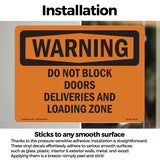 Do Not Block Doors Deliveries And Loading Zone