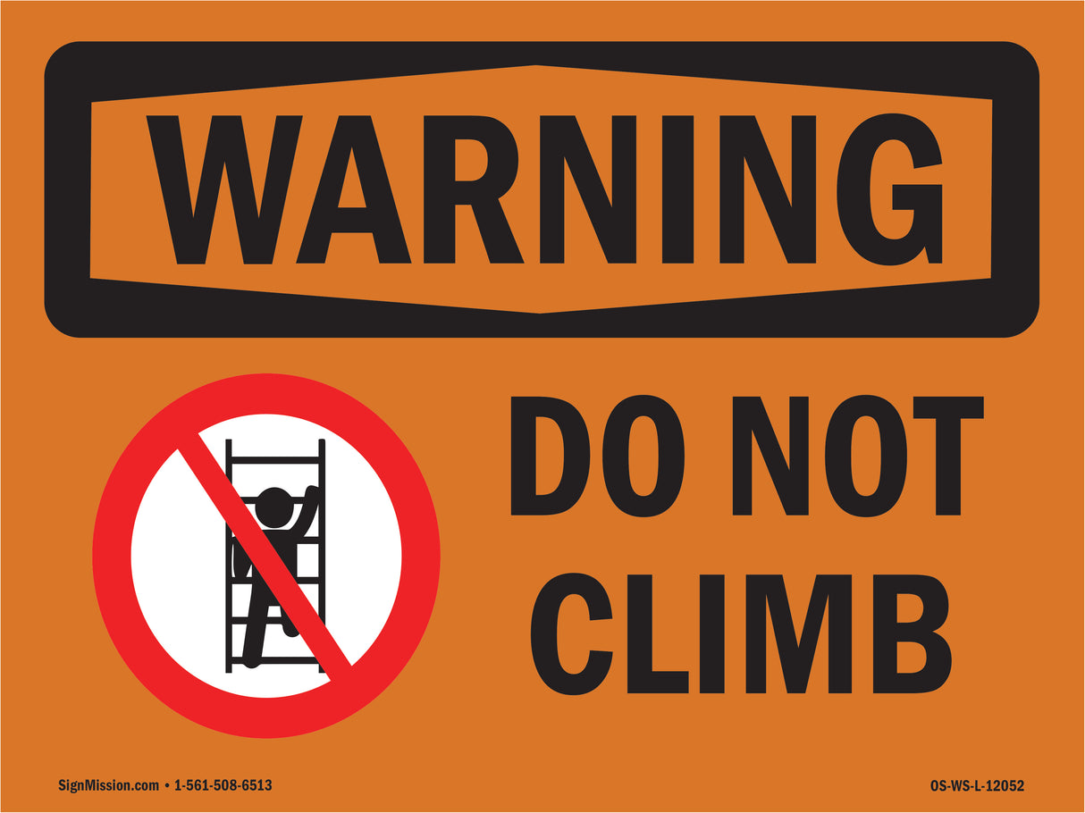 Do Not Climb With Symbol