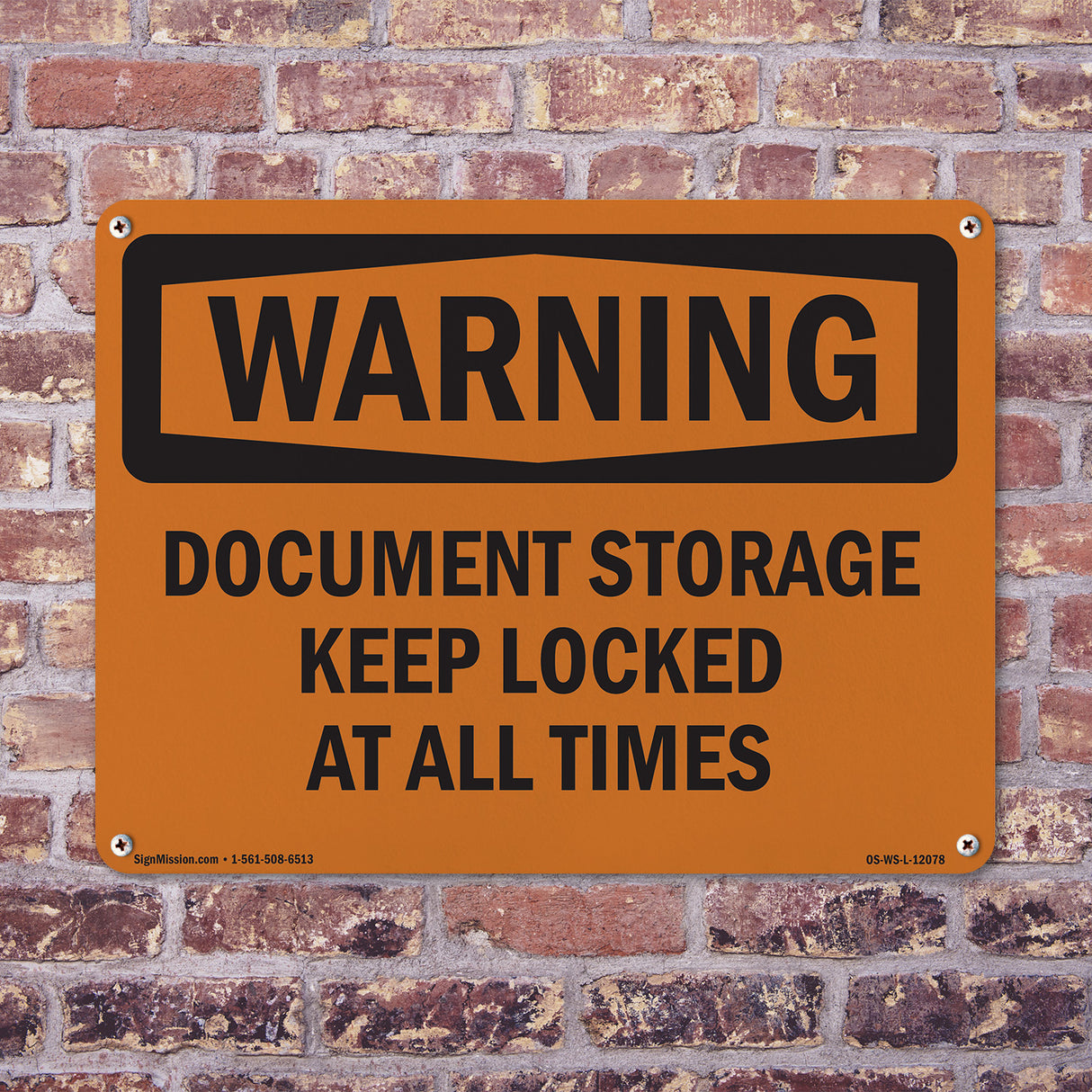 Document Storage Keep Locked At All Times
