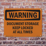 Document Storage Keep Locked At All Times