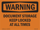 Document Storage Keep Locked At All Times